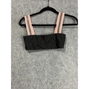 Revolve Bathing Suit Women Small Black Square Neck Thick Strap Stretch Top A2